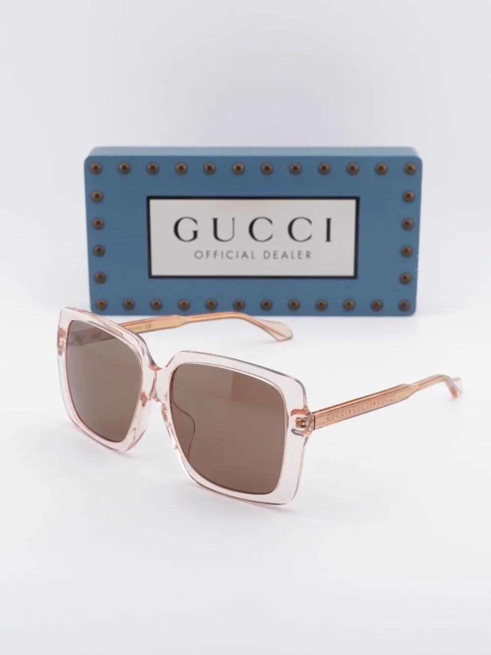 Gucci GG0567SA 004 Women Square Sunglasses - Pink / Brown